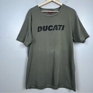 Ducati Motorcycles Men's Graphic Print Spellout Tee Shirt Size XL; Sport Bikes